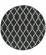8&#39; X 8&#39; Black and Ivory Indoor Outdoor Area Rug - €174,97 EUR