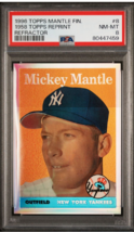 996 Topps Mantle Finest 8 1958 Topps Reprint Refractor PSA 8 - A Glittering Mick - £27.69 GBP