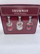 WILLIAMS-SONOMA Snowman Glass Holiday Ornaments Set Of 3 - £17.15 GBP