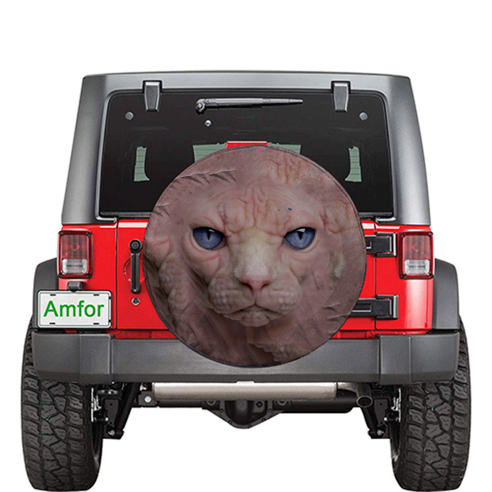 Primary image for Spink Hairless Cat Universal Spare Tire Cover Size 34 inch For Jeep SUV 