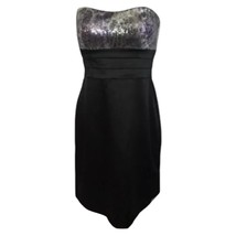 David&#39;s Bridal Dress Strapless Black HOCO Prom Sexy LBD Stretch Size 2 F3114153 - £22.02 GBP