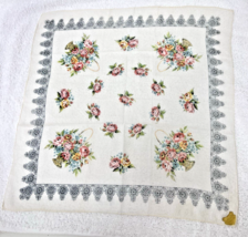Vintage Cotton Hankie Dutchess England NWT Soft Colored Flower Baskets 13&quot; - $10.40
