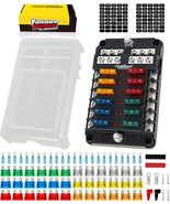 12 Way Fuse Block 12V/24V Marine Fuse Panel w/ LED 36 Blade Fuses - $23.24