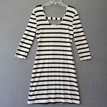 Torn Ronny Kobo Womens Dress Midi Size S White Stretch Stripe Sultry Scoop Back - £14.67 GBP