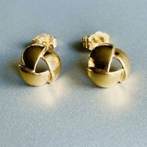 Vintage 14k Yellow Gold Love Knot Stud Earrings - £112.79 GBP