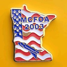 MCFOA 2003 Space Shuttle USA State Shape Gold Tone Enamel Pin Button Pinback - £10.10 GBP