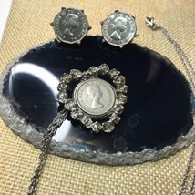 Swank Coin Cufflink and Necklace Set Vintage Wedding - £37.31 GBP