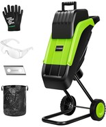 A 15 Amp Electric Wood Chipper/Shredder On Wheels, Featuring, And A Gree... - $129.92