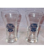 Vintage Pabst Blue Ribbon PBR Sham Glass Set of Two  - £11.95 GBP