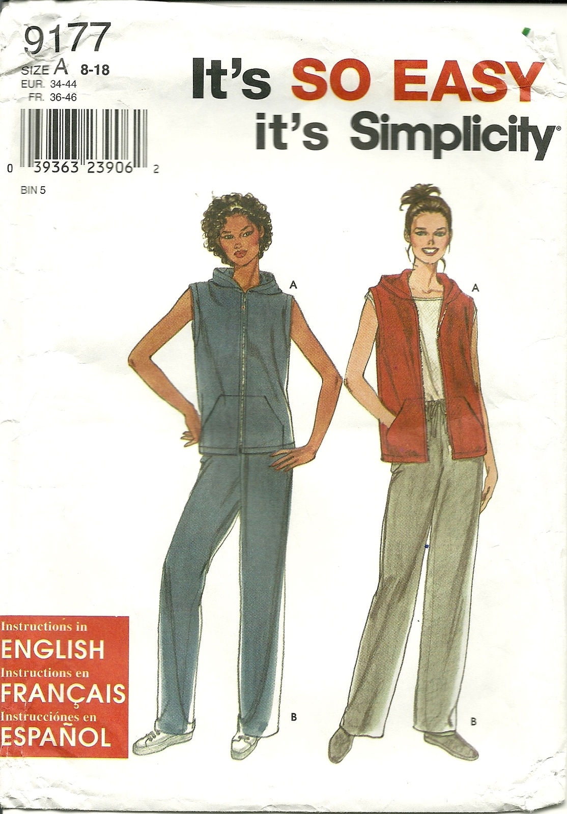 Simplicity Sewing Pattern 9177 Misses Womens Vest Pants Sz 8 10 12 14 16 18 New - $9.99