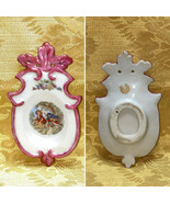 Victorian Courting Couple Jewelry Small Plate with Pink Trim - £27.53 GBP