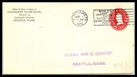 1915 Washington Cover (Front Only) University State Bank, Seattle P14 - £2.38 GBP