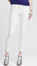 Banana Republic Women&#39;s Jeans Ankle Zip Leg Ivory Stretch Jean Size 31 X 28 NWOT - £22.52 GBP