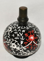 Vintage Scentier Fragrance Oil Lamp Red White Black Embossed Ceramic Jar Bottle - £23.85 GBP