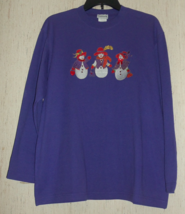 New Womens Red Hat &quot;Snow&quot; Ladies Purple Knit Top W/ Gold And Bling! Size M - £20.25 GBP