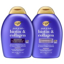 OGX Thick &amp; Full + Biotin &amp; Collagen Shampoo &amp; Conditioner Set, (packaging may - £22.92 GBP