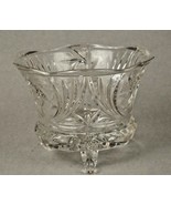 3 Snail Footed Clear Glass Bowl Pinwheel &amp; Star Design Scalloped Rim 4 1... - £10.37 GBP