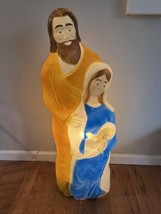 Vintage Union Don Featherstone Christmas Blow Mold Mary Joseph Jesus Nativity - $116.81