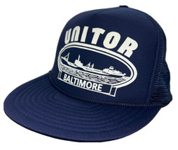 Vintage Unitor Ship Services Baltimore MD Meshback Snapback Nissun Trucker Hat - £15.81 GBP