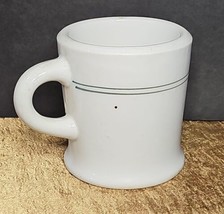 Vintage 50s Japan Restaurant Ware Coffee Mug White w/ 2 Thin Green Strip... - $19.79