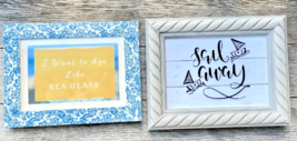 2 Handcrafted Picture Frame Wall Hangings Age Like Sea Glass Decor ~ Sai... - $121.28 MXN