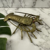 Vintage Spiny Lobster Brass Metal Figurine Ocean Sea Creature Beach Decor - £25.27 GBP