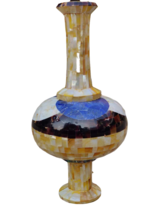 Luxury Flower Pot &amp; Vase Mosaic Multi Gemstone Living Room Centerpiece Decor - £2,216.48 GBP