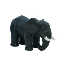 Hastapratha Geometric Black Elephant Resin Sculpture - $19.60