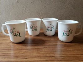 Corning Corelle Rosemarie Pattern Mugs Cups 4 Pc Set - £6.38 GBP