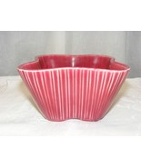 Vintage USA Rose Pink Colored 6&quot; Planter Ribbed Pattern - $47.89
