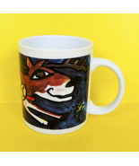 Lemley Reindeer Christmas Mug Tea Coffee Signed Abstract Art Ceramic Cup... - $11.84