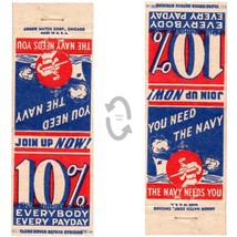 Vintage Matchbook Cover War Bond Navy Recruitment WW2 1940s patriotic USA - £11.09 GBP