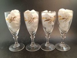 Set of 4 : 1950&#39;s Libbey Cocktail-Cordial-Aperitif Glasses Golden Wheat - $11.88