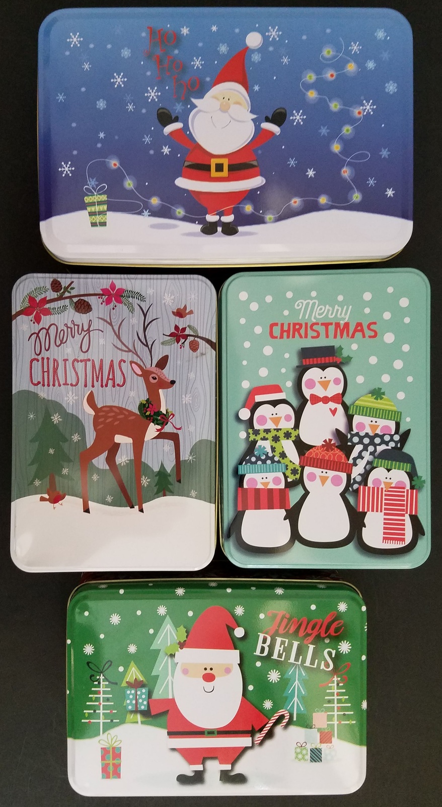 Christmas Holiday Cookie Candy Tin Tins Metal Gift Boxes Set B, Select: ... - $2.96+