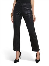 L&#39;agence ginny coated straight-leg back zip jean in NOIR COATED - size 30 - £133.16 GBP