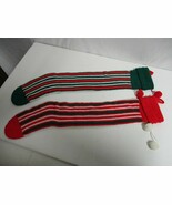 2 Vintage Hand Knit Crochet Wool Christmas Stocking excellent condition ... - $468.29 MXN