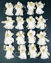 Regency Angels With Gold Ribbon and Pearl Accents Set of 16 Hand Crafted - £15.37 GBP