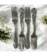 Antique International MOSELLE Silverplate Vintage Grapes 4 Dinner Forks ... - $39.74