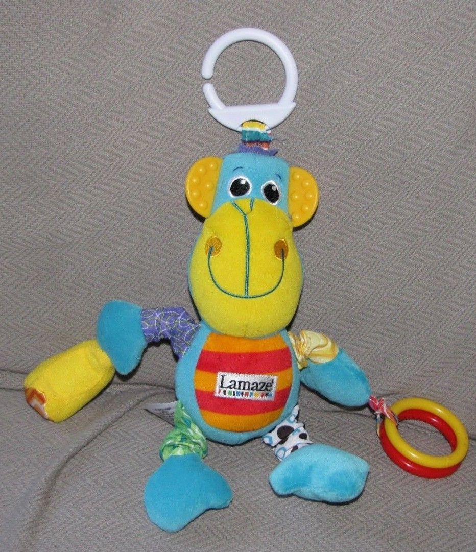 Lamaze Morgan the Monkey Play and Grow Clip N Go Stuffed Plush Blue Baby Toy - $15.83