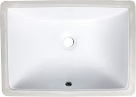 Small Rectangle Narrow Vanity Sink - White - Fits 18 Inch Vanity - With Overflow - £93.59 GBP