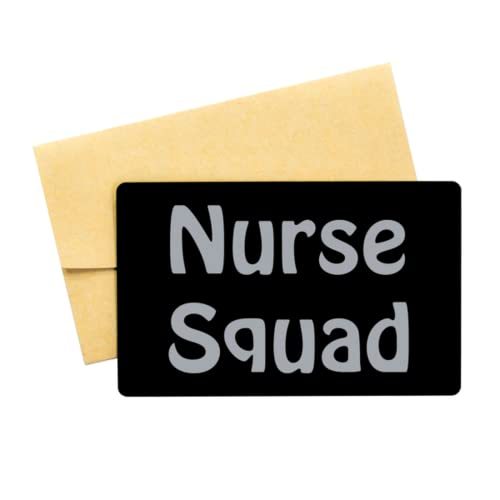 Funny Nurse Black Aluminum Card, Nurse Squad, Best Nurse Appreciation Nu... - $16.61