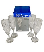 Vintage Mikasa Park Lane Lead Crystal Champagne Flutes Set of 4 New Boxed - $1,182.44 MXN