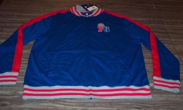 Vintage Style Philadelphia 76ERS Nba Basketball Warmup Up Jacket Mens Large New - $64.35