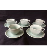CHINESE CELADON Vintage Porcelain Koi /Carp Fish 5  Cups and saucers . S... - £85.71 GBP