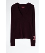 Zadig &amp; Voltaire Sourca 100% Cashmere V-Neck Logo Sweater  $448, XS, NWT! - $242.87 CAD