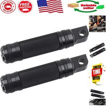 Stylish Black Aluminum Footpegs - Adjustable &amp; Skid-Proof for Harley Mot... - $50.16 CAD