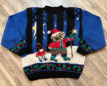 Vtg Heirloom Cherished Possessions Christmas Sweater Size Medium Wool Bear - £38.72 GBP