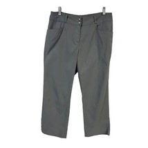 Adidas Womens Activewear Pants Gray Mid Rise Slit Belt Loops Golf Zip Solid 6 - £19.30 GBP