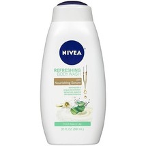 NIVEA Fresh Aloe and Lily Refreshing Body Wash with Nourishing Serum, 20... - £12.15 GBP