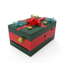 BuildMoc Christmas Gift Card Box Puzzle Box 366 Pieces Red and Green Version - £18.90 GBP